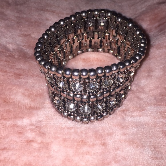 Silver/charcoal and faux diamond bracelet - Picture 2 of 3